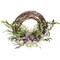 Northlight Allium, Statice and Lavender Half Spring Wreath - 24" - Purple